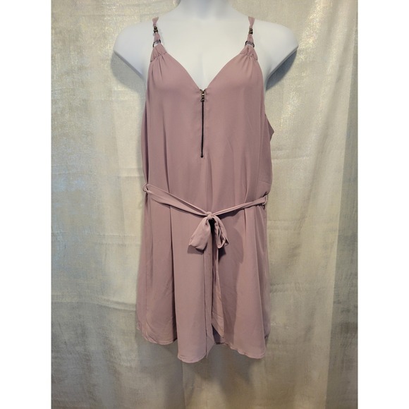 Pinkblush Dresses & Skirts - Pink Blush 2X Dusty Rose Shift Dress Spaghetti Straps Zipper Belt Wedding Guest